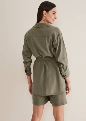 Phase Eight Leonar Co-Ord Shacket Coats Khaki Canada | KORMJB-275